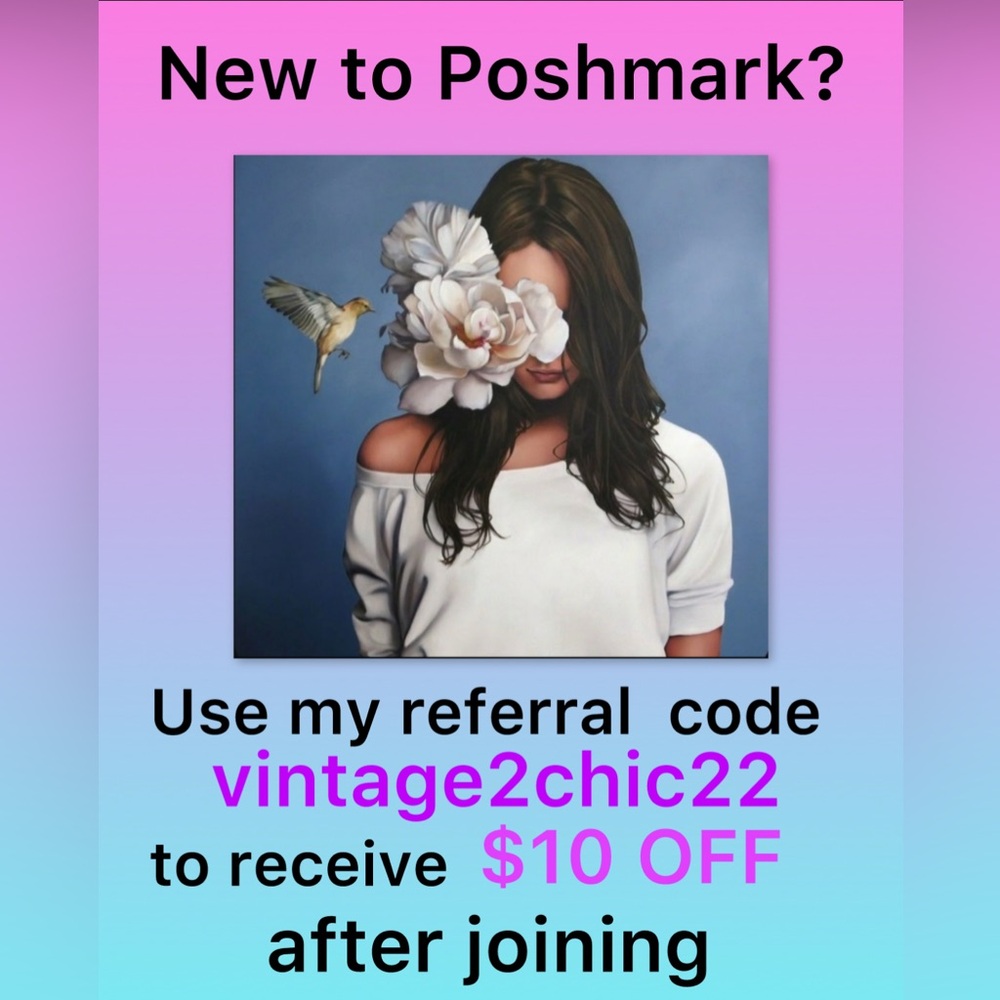 Join Poshmark with my referral code to get $10 Posh credit 😊